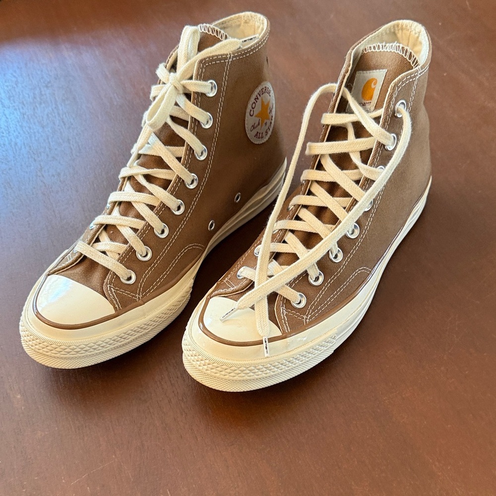 Converse Carhartt Brown + Cream // high top WIP Chuck 70 // NEW // Men’s 8 1/2